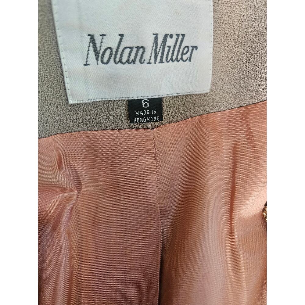 Nolan Miller Taupe Blush Beaded Jacket Sz 6 Embroidered Lined Vintage - Picture 10 of 11